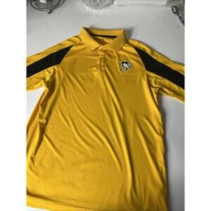Fanatics Pittsburgh Penguins Team Stock Gold Polo Golf Shirt Mens XL Yellow